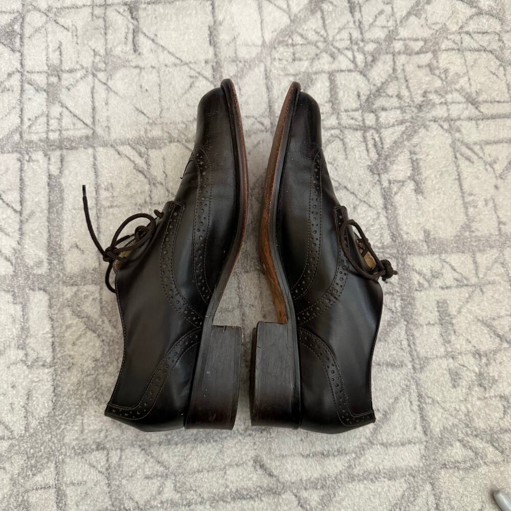 Kenneth Cole Brown Leather Wingtip Oxford Shoes Size 8 Classic Dress - Picture 5 of 6